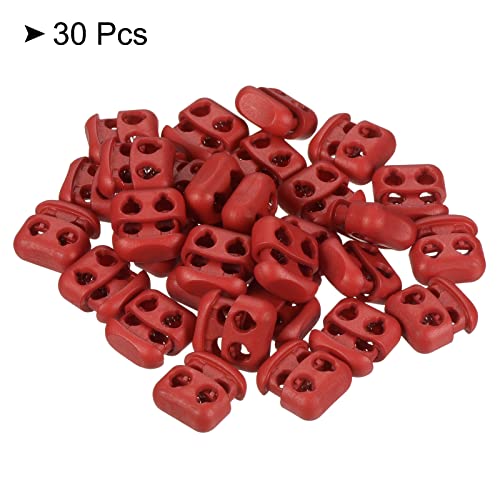PATIKIL Cord Locks, 30 Pack Oval Spring Toggle Stopper for Drawstring Bag Shoelaces Wine Red, 16x17mm - Image 3