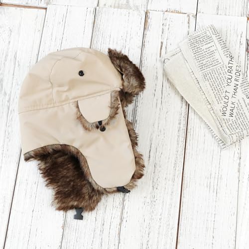 Image of ONWAY Trapper Hat Winter Hats for Women Men with Faux Fur Ear Flaps