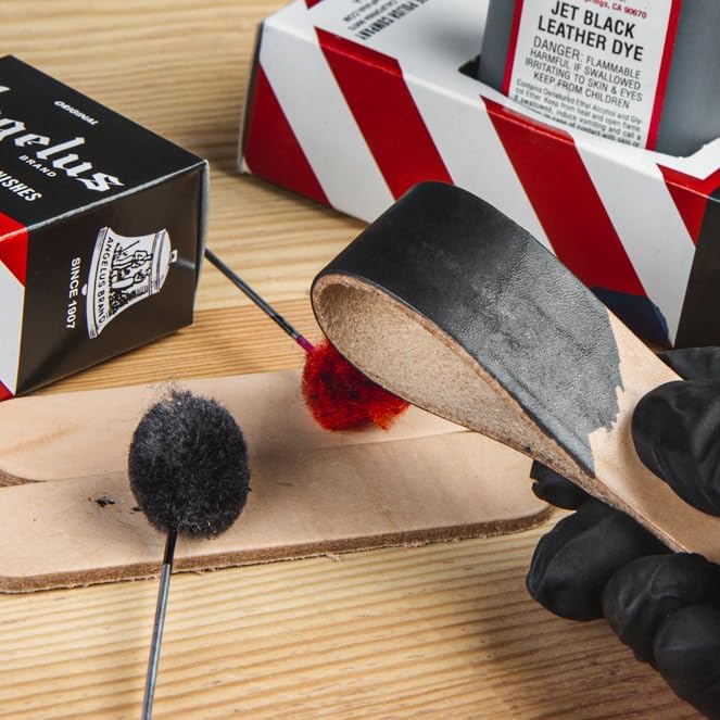 Angelus Leather Dye, Permanent Leather Dye for Shoes, Boots, Bags, Crafts, Furniture, & More - 3 fl oz, Jet Black - Image 5