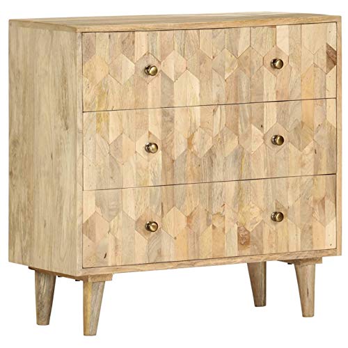 WooDlan Cajonera montada 3 cajones, Madera, 75x35x75 cm,
