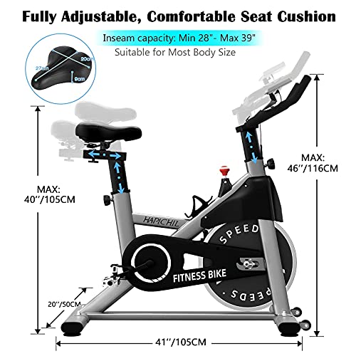 HAPICHIL Exercise Bikes Magnetic Resistance Indoor Cycling Stationary bike with 35lbs Flywheel, LCD Monitor, Tablet Holder