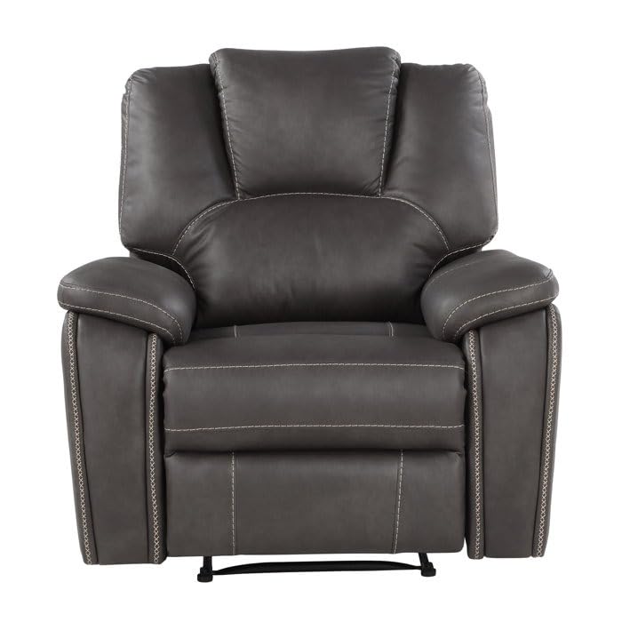 Image of Torque - Alfex 1 Seater Leatherette Manual Recliner | Recliner Sofa /Chair for Living Room, Bedroom, Office | 1 Year Warranty - Grey