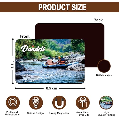 Image of Elegant Fridge Magnet with Themes |Rectangular Size Refrigerator Magnet with Magnetic Rubber Back | Pack of 1, 8.6cm X 5.4cm (Dandeli)