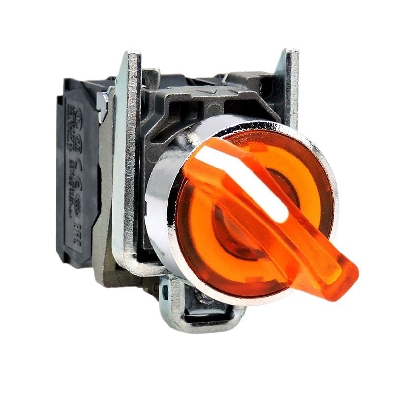 Interrupteur bouton-poussoir lumineux 3 positions ZB4 XB4-BK125M5 à 2 vitesses