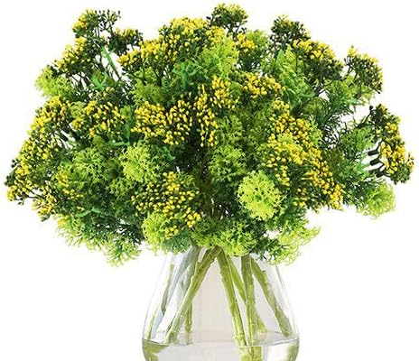 The Bloom Times Artificial Greenery (Pack of 6), Fake Foliage Plants Stems Faux Flowers for Home, Wedding, Garden, Farmhouse, Garden, Patio, Indoor and Outdoor Decor in Bulk Wholesale