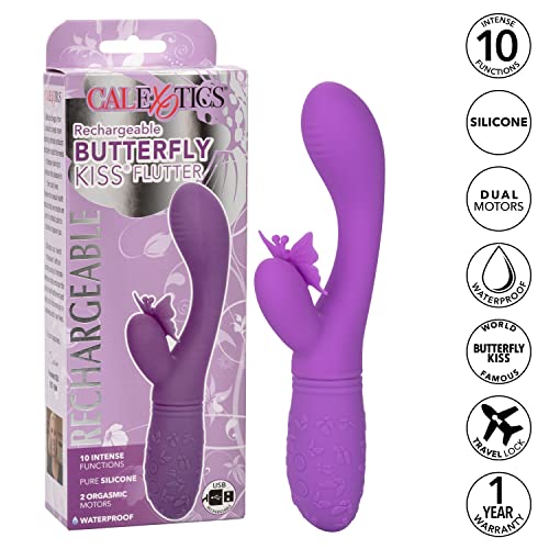 CalExotics-Rechargeable-Butterfly-Kiss-Flutter--Rechargeable-G-Rabbit-Massager-Sex-Toy-for-Women-Purple