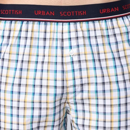 Image of Urban Scottish Men's Boxer | 100% Cotton | Regular Fit, Mid-Rise | Printed, Outer Elastic