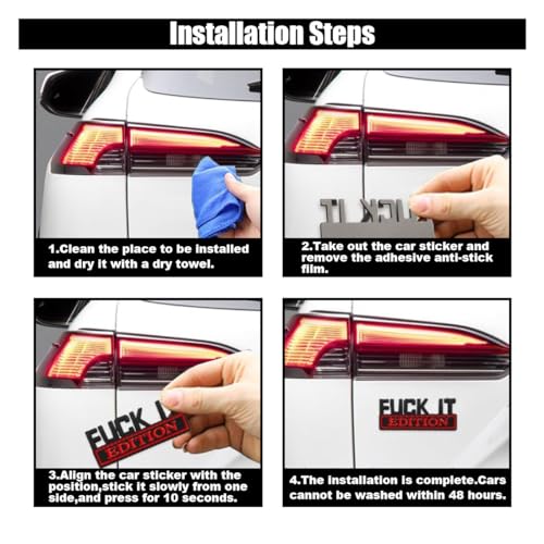 Image of Fuck IT Edition Emblem Car Decal Sticker, Car Fender Bumper 3D Sticker Decal Cool Badge Decoration, Vehicle Exterior Replacement Accessories for Car Truck SUV Laptop