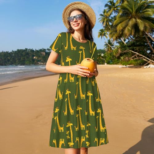 Robe d'été avec poches confortable pour silhouette fluide
