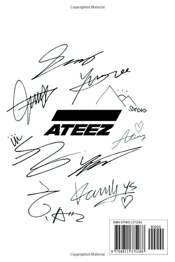 Ateez ユノ サイン Lined Notebook: Fun Excellent Ateez Pet Logo Story + Reminder