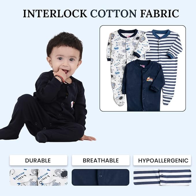 Image of Baby Story 100% Cotton Rompers /Sleepsuits /Jumpsuit /Night Suits for Baby Boys & Girls, Infants, New Borns