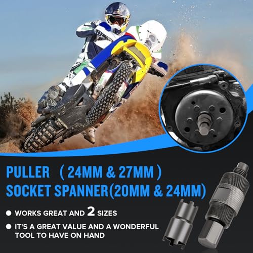 Image of Valchoose 24mm&27mm Flywheel Puller, 20mm&24mm Clutch Lock Nut Spanner Kit