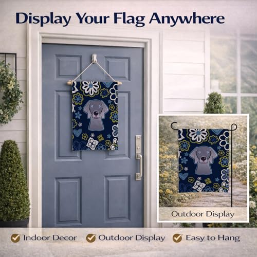 Drapeau de jardin fleurs bleues Weimar petit format déco extérieure multicolore - 8