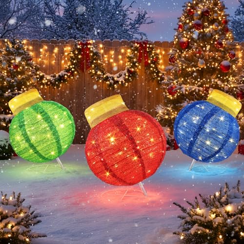VIHOSE 3 Set Large Outdoor Christmas Decorations Christmas Pop-Up Balls