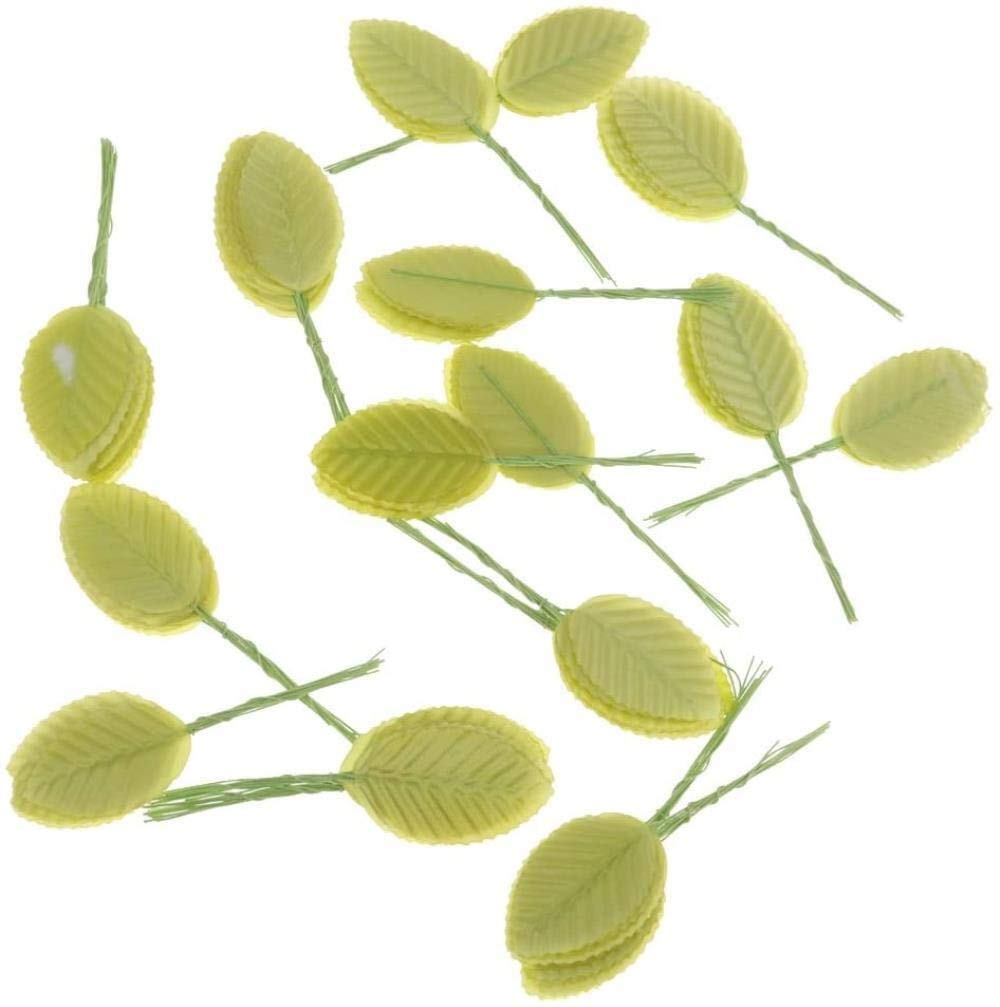 Feuilles de rose artificielle vert clair de 11cm pour vos bouquets de mariage par 200pcs