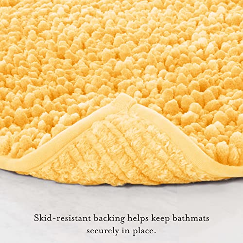 Laura Ashley Butter Chenille 20" X 34" Bath Mat, Yellow #TOP2