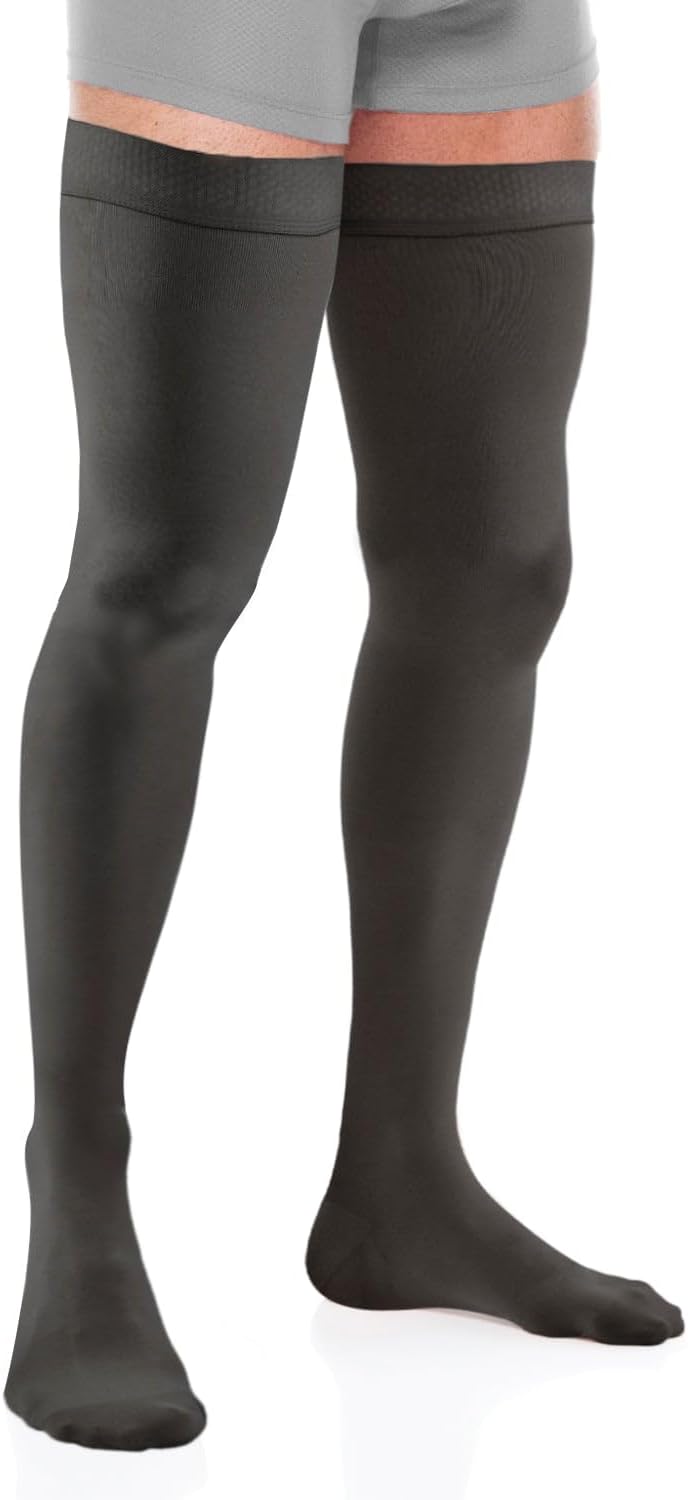 Ames Walker AW 294 Men's Thigh Highs w/Top Band 20-30 mmHg