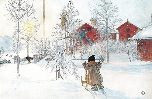 Tableau Garden Och Brygghuset par Carl Larsson impression sur toile 60x90cm pour mur