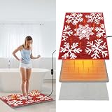 Enhon 3 in 1bathroom Heating Pad Set, Adjustable Temperature(32-147℉) and Time(0-24h) Mats, Heated Bath Rug with Memory Function, Waterproof Bathroom Mat, 22