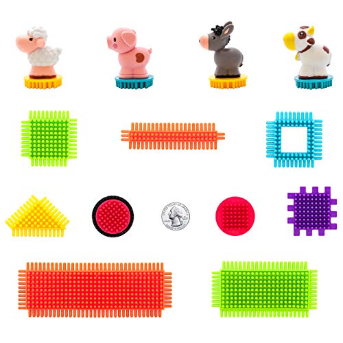 PicassoTiles PTB151 151pcs Hedgehog Lock Block STEM Building Tiles Truck Theme Set Learning Playset STEM Toy Set Educational Kit Child Brain Development Preschool Kindergarten Toy w/Animal Figures - Thumbnail 6