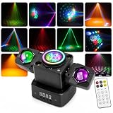 Moving Head LED 50W, Discolicht Partylicht mit 360° Drehung DMX RGB Gobos