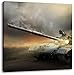 Produktbild Pixxprint Panzer im Nebel 40x40cm Leinwandbild Wandbild Kunstdruck