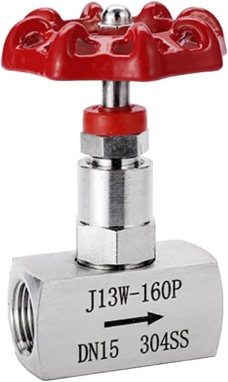 GeRRiT 1/4" 3/8" 1/2" 304 Stainless Steel High Pressure Needle Valve J13-160P Female Thread Globe Valve (Size : 3/8", Color : BSP)