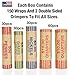 150 Coin Wrappers Made in USA & Crimper Wrapper Sealer Tool - Durable Preformed Paper Tubes - Coin wrappars Assorted Rolls Sizes - 60 Quarters, 30 Pennies, 30 Nickels and 30 Dimes Coin Sleeves