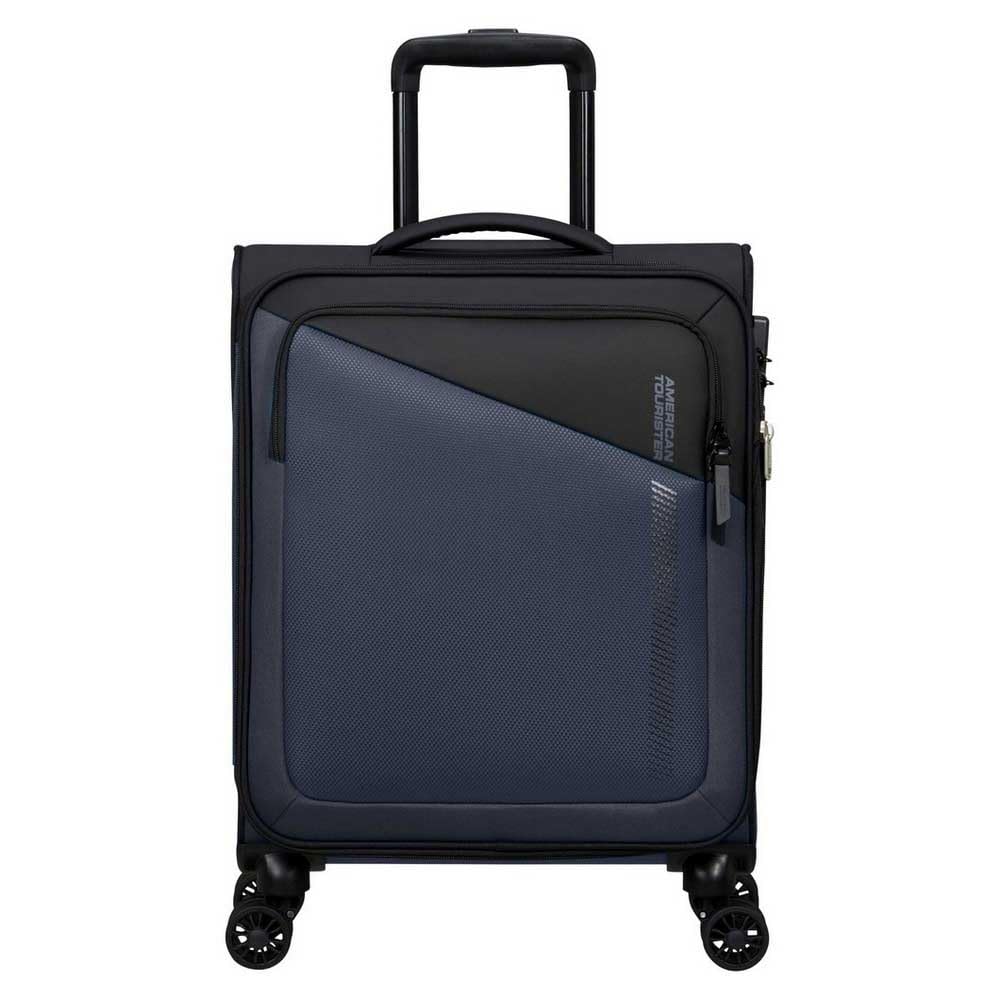 American TouristerDaring Dash - Spinner S, Expandable Hand Luggage, 55 cm, 39/46 L, Black/Gray (Black/Gray)