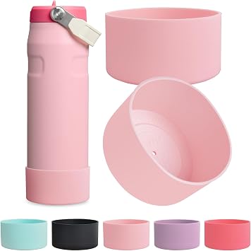 2PCS Silicone Boot for Stanley IceFlow 24 oz, Anti-Slip Protector Stainless-Steel Bottle Sleeve, Water Bottle Accessories for Stanley Scratch-Resistant, BPA-Free