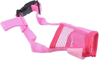 NOLLAM Bozal antiladridos para Perros pequeños y Grandes, Malla Transpirable, bozales bucales Ajustables para Perros, Correas de Nailon, Accesorios, Color Rosa-XL