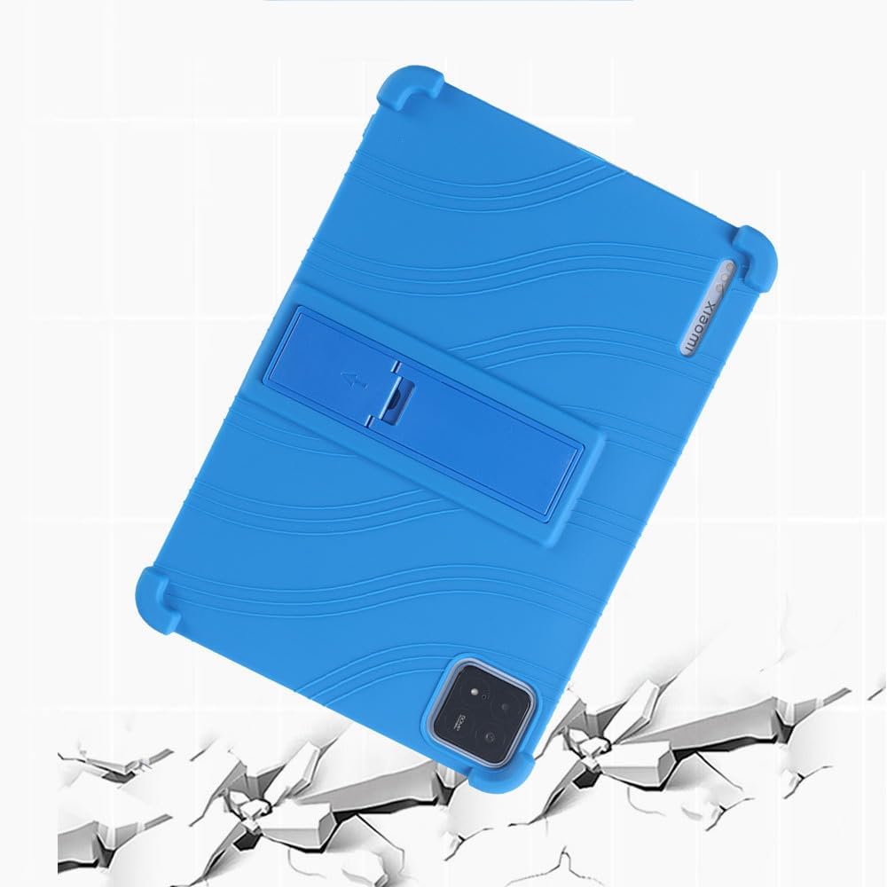 Compatible with Case for Xiaomi pad 6s pro 12.4 inch Tablet, Full Coverage Ultra Slim Adjustable Stand Silicone Shockproof Lightweight Protective Cover Case (Blue)