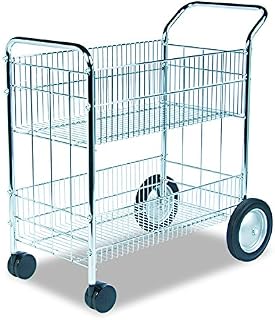 Fellowes 40912 Wire Mail Cart, 21-1/2w x 37-1/2d x 39-1/4h, Chrome