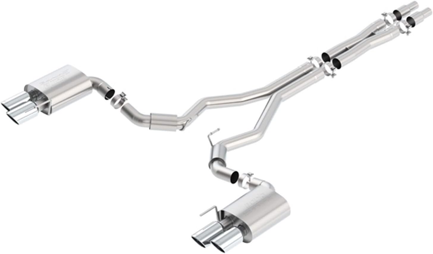 BORLA 140745 Cat-Back Performance Exhaust System for 2018-2023 Ford Mustang GT 5.0L V8 Automatic/Manual Transmission WITHOUT Active Valve Exhaust. NOT Recommended For Convertible.