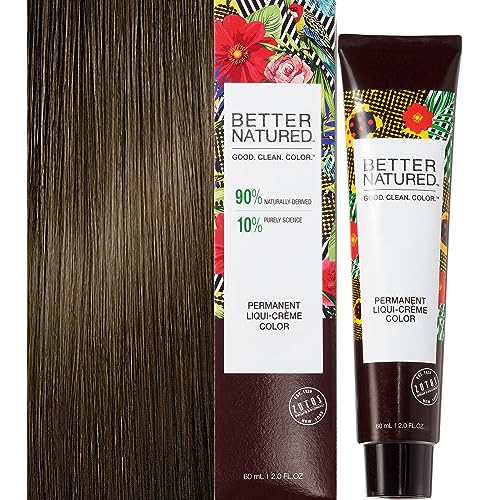Better Natured Permanent 5N Light Natural Brown Hair Color Dye - Naturally-derived, Vegan & 100% Gray Coverage that Lasts up to 8 Weeks