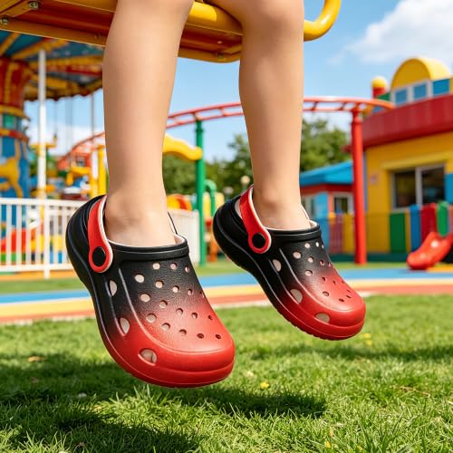 Image of vibdiv Boys Girls Clogs Kids Garden Shoes Unisex Child Cartoon Slides Sandals Beach Slipper Indoor Outdoor(Toddler /Little Kids /Big Kids)