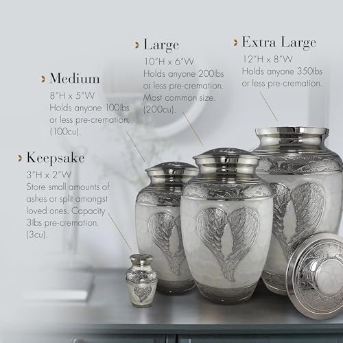 Image of Angel Wing Cremation Urns for Human Ashes Adult Female Angel Urns for Ashes