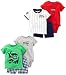 Carter's Baby Boys' 6-Piece Bodysuit Tee and Short Set, Green Dino/Stripe Allstar, 9 Months