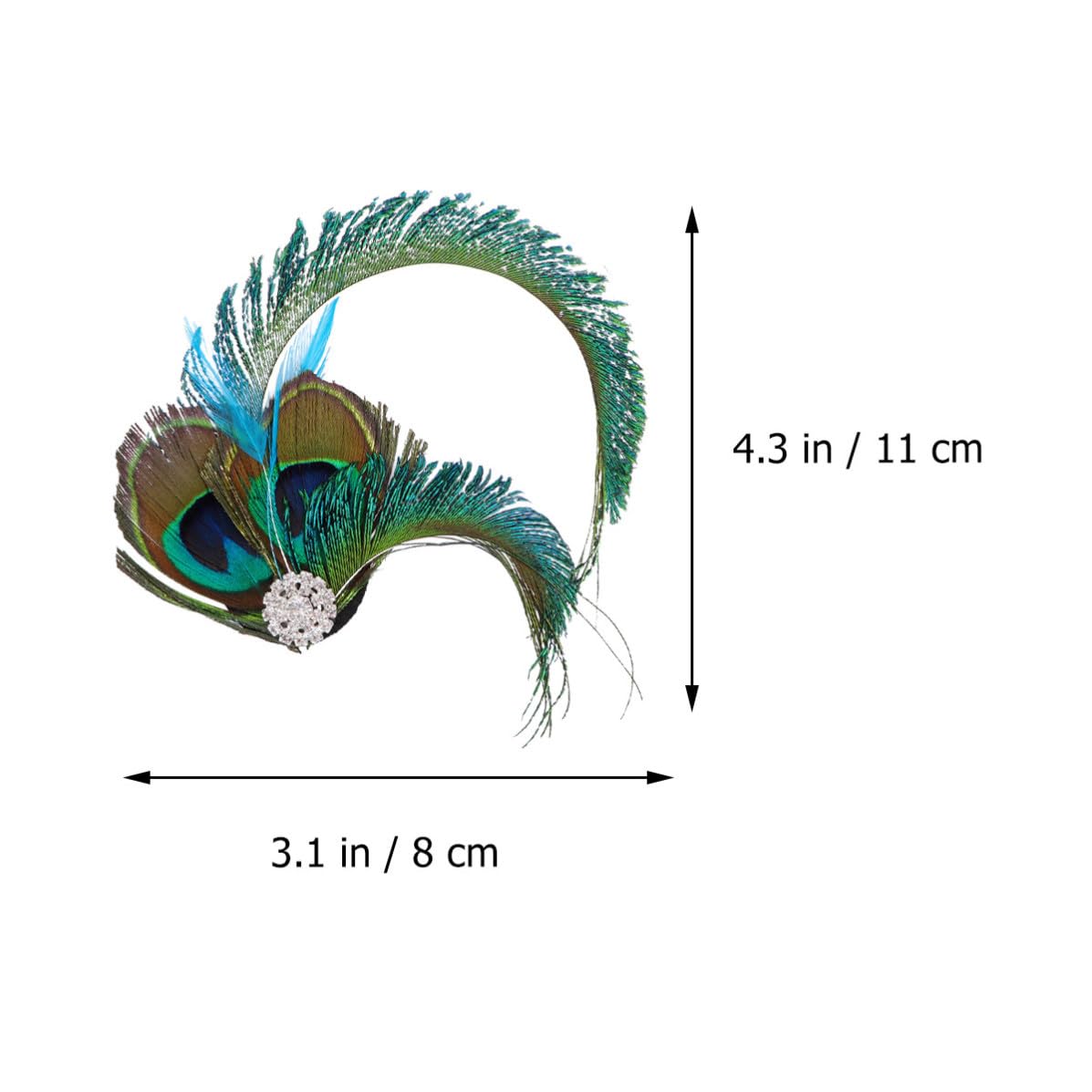Garneck Peacock Hairpin Crystal Rhinestone Clip for Wedding and Party Lightweight Hair Accessory with Firm Hold and Portable Carry Stylish Dish Hair Clip and Pin Brooch image 2