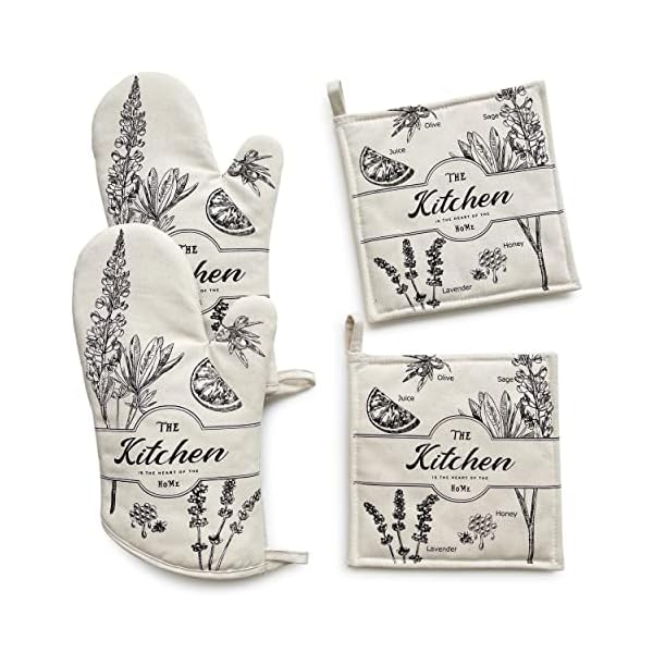 Cotton Heat Resistant Oven Mitts Pot Holders Kitchen Set Cotton Heat Resistant Oven Mitts Pot Holders Kitchen Set
