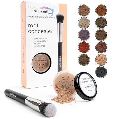 Root Touch Up and Concealer Powder - 11 True-to-Nature Shades - Zero Fragrance, Talc or Parabens - Hairline Powder With Brush by NuBeauti (Blonde)