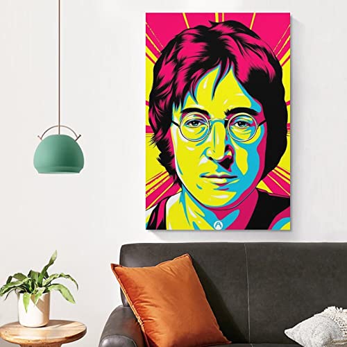 John Lennon Poster pour décoration murale, impression sur toile pour maison, salle de bain, chambre, bureau, salon… - Les Beatles, Paul McCartney, John Lennon, RIngo Starr, George Harrison John Lennon Poster pour décoration murale, impression sur toile pour maison, salle de bain, chambre, bureau, salon… – Image 5