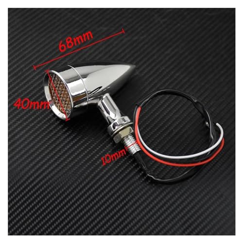 Clignotant Moto Rétro Balle LED Coque Métal Chrome Café Racer - 4