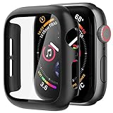 NIMASO ケース Apple Watch Series 6 / SE/Series 5 / Series4 対応 44mm 用 PC素材 強化ガラス 保護カバー アップルウォッチケース（ブラック） NWC20J147