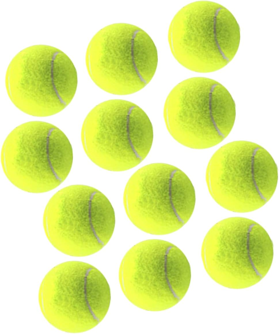 12pcs Tennis Balls Training Tennis Balls Bulk Package Felt Design Comfortable Point Control