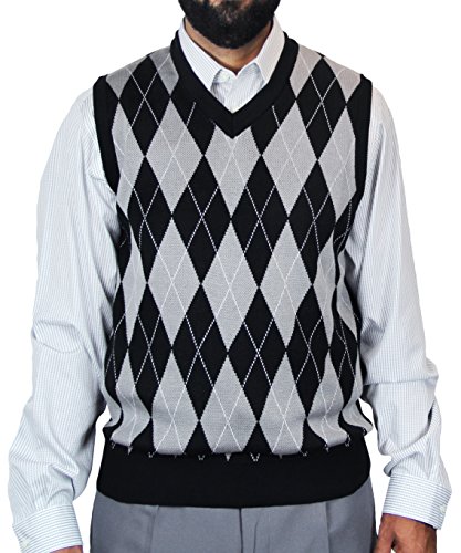 Blue Ocean Big Men Argyle Jacquard Sweater Vest-6X-Large Black