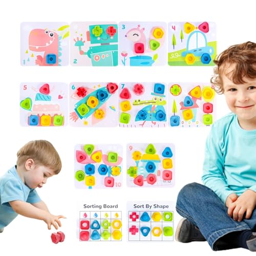 Giocattoli con bulloni a vite,Set di blocchi di costruzione Gioco di abbinamento di viti e dadi - Divertimento sicuro Dadi Bulloni Ordinamento Giochi di apprendimento Regalo per bambini per il complea