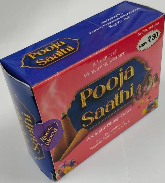 Pooja Saathi Aromatic Dhoop Cones, Natural Ingredients, Made by Women Artisans of Nagrota J&K, 100g Pack-image-6