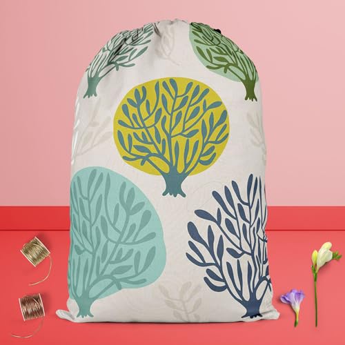 Image of ArtzFolio Leaf Art D2 | Reusable Sack Bag | Bag for Gym, Storage, Vegetable & Travel