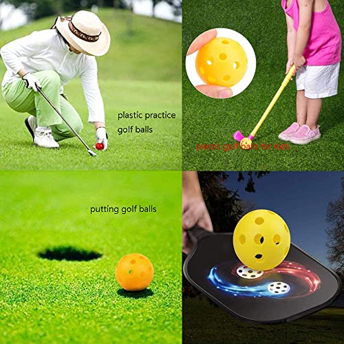 Practice Golf Balls Plastic 12 Pack ,Perforated Colored Golf Balls For Backyard,42Mm Limited Flight Golf Balls Airflow Hollow Golf Training Balls,Swing Practice Indoor&Outdoor(Mixed Color) #TOP4